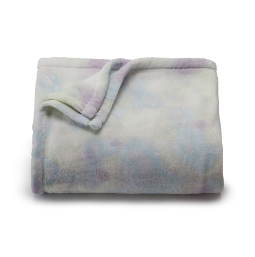 ●SOLD● The Big One Our Favorite Soft Plush Throw Blanket - Blue Purple Tie Dye